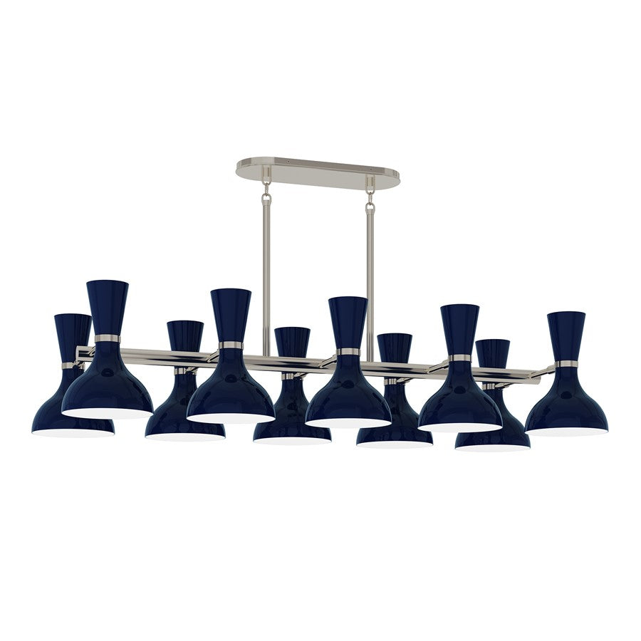 Robert Abbey Clare 10 Lt Chandelier, Midnight Blue, Silver/Blue - MB21MB
