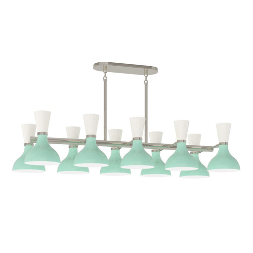 Robert Abbey Clare 10 Lt Chandelier, Silver/Green/Wht/Mint/Lily - MN21LY