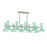 Robert Abbey Clare 10 Lt Chandelier, Mint, Silver/Green - MN21MN