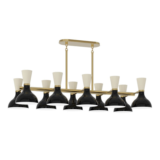 Robert Abbey Clare 10 Lt Chandelier, Gold/Blk/Beige/Obsidian - OS20BN