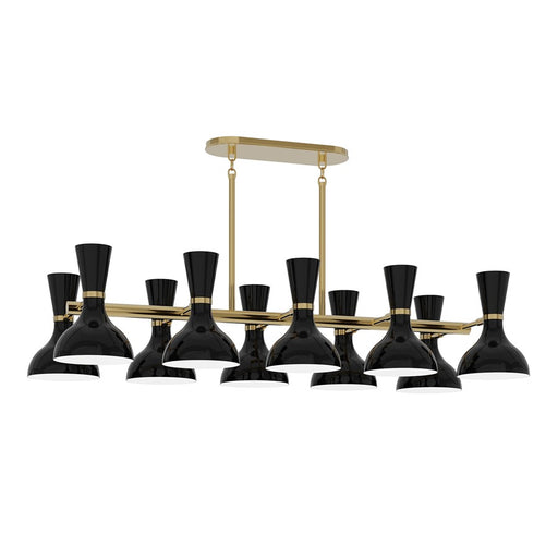 Robert Abbey Clare 10 Lt Chandelier, Obsidian, Gold/Blk - OS20OS