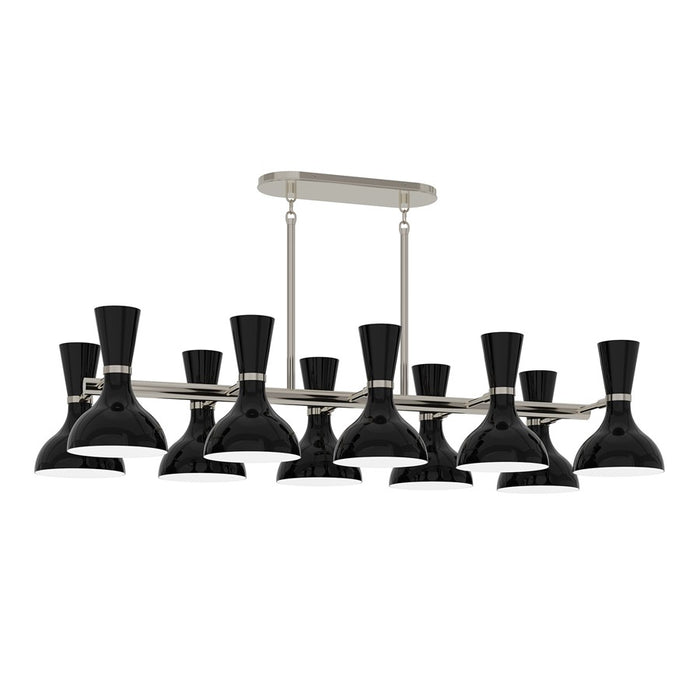 Robert Abbey Clare 10 Lt Chandelier, Obsidian, Silver/Blk - OS21OS