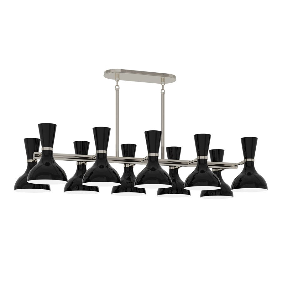 Robert Abbey Clare 10 Lt Chandelier, Obsidian, Silver/Blk - OS21OS