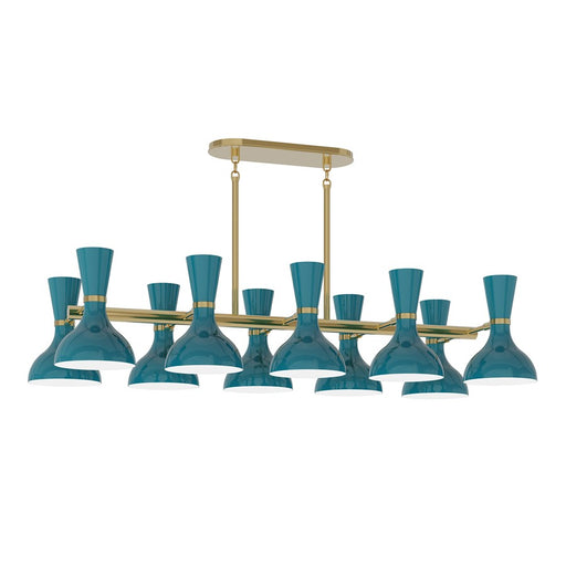 Robert Abbey Clare 10 Lt Chandelier, Gold/Blue/Peacock - PC20PC