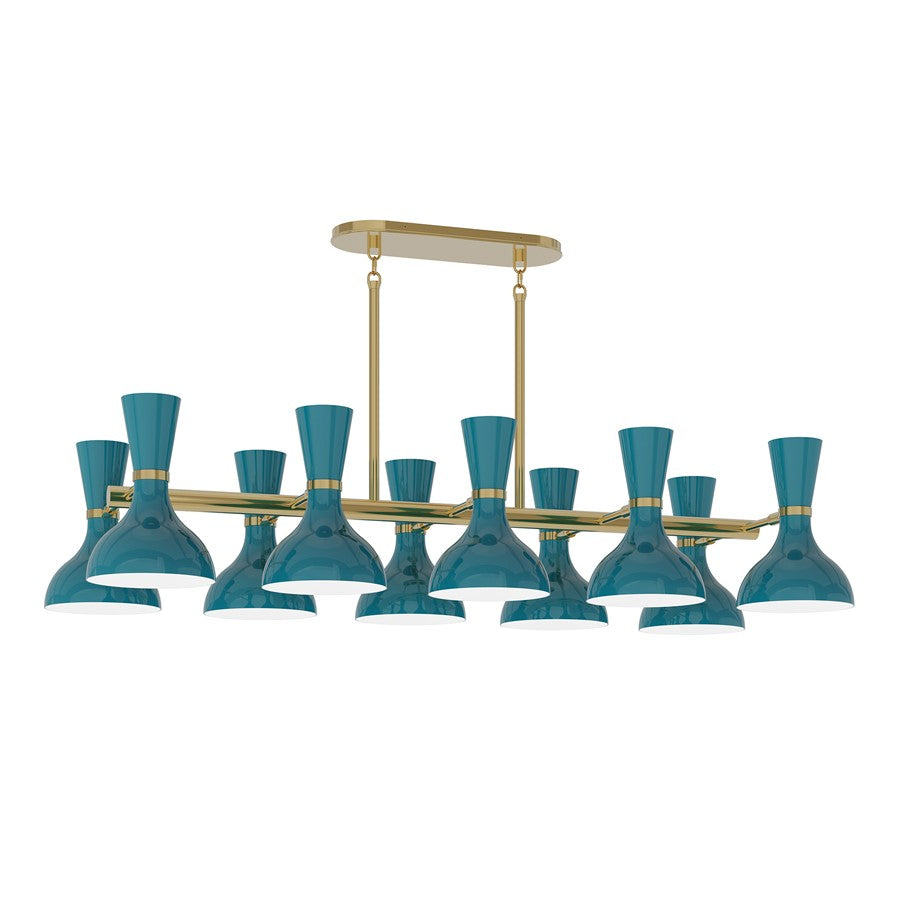 Robert Abbey Clare 10 Lt Chandelier, Gold/Blue/Peacock - PC20PC