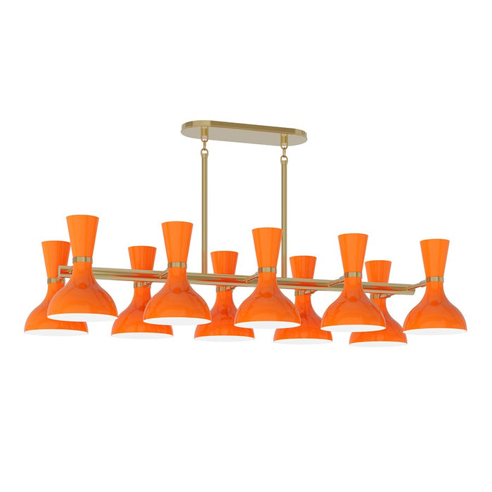 Robert Abbey Clare 10 Lt Chandelier, Pumpkin, Gold/Orange - PM20PM