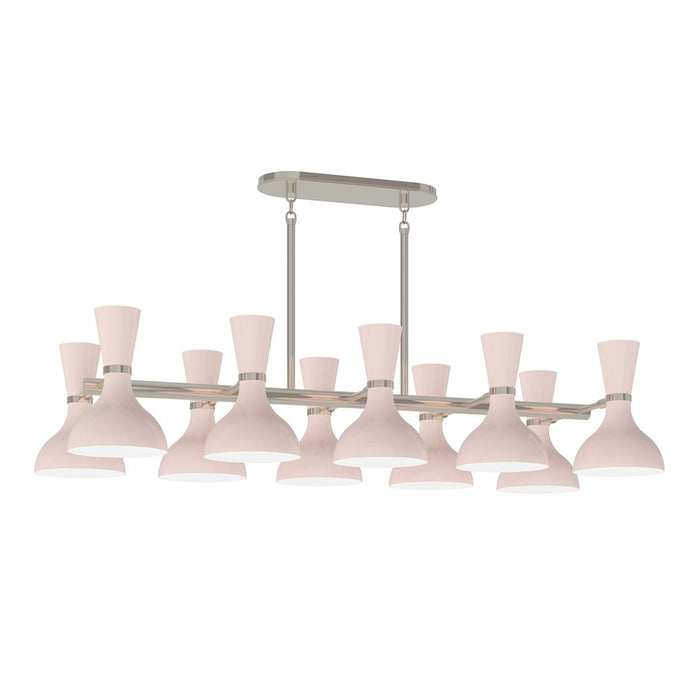 Robert Abbey Clare 10 Lt Chandelier, Rose Water, Silver/Pink - RW21RW