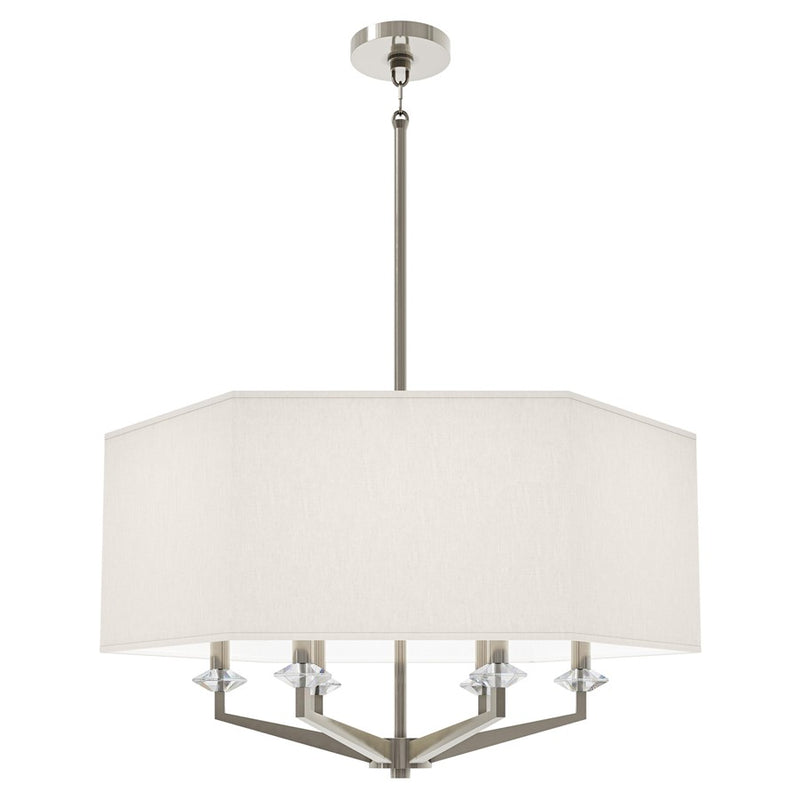 Robert Abbey Jacqueline 6 Lt Pendant, Polished Nickel/Oyster Linen - S1199