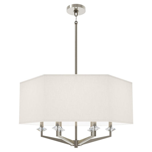 Robert Abbey Jacqueline 6 Lt Pendant, Polished Nickel/Oyster Linen - S1199