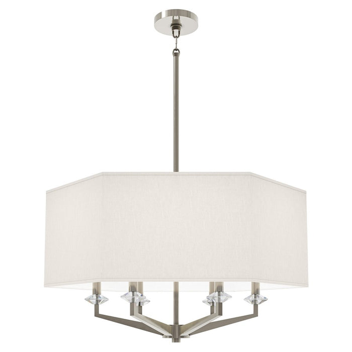 Robert Abbey Jacqueline 6 Lt Pendant, Polished Nickel/Oyster Linen - S1199