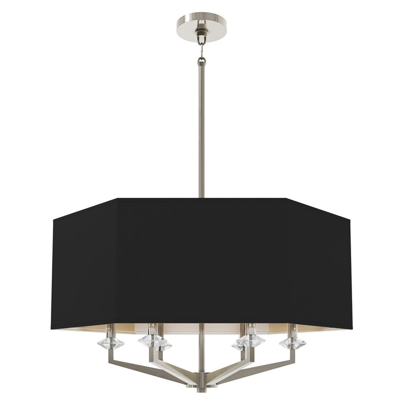 Robert Abbey Jacqueline 6, Polished Nickel/Satin Blk/Matte Slvr Lining - S1199B