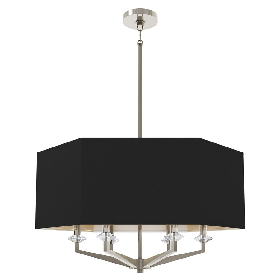 Robert Abbey Jacqueline 6, Polished Nickel/Satin Blk/Matte Slvr Lining - S1199B