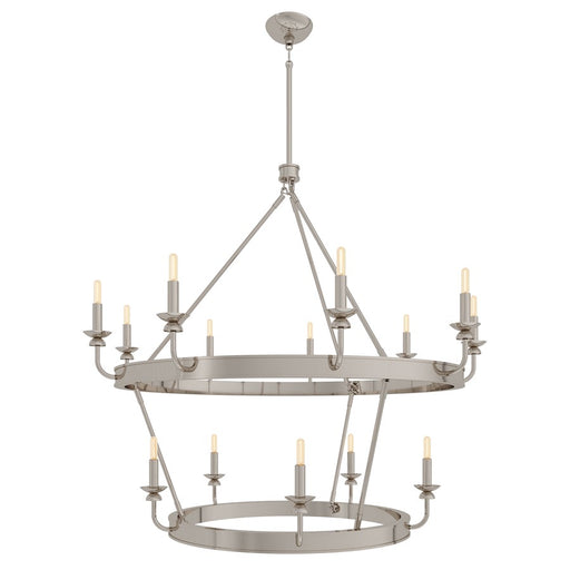 Robert Abbey William 14 Lt Chandelier, Silver/Wht, Silver - S269