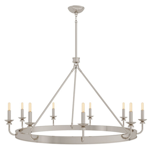 Robert Abbey William 9 Lt Chandelier, Polished Nickel/Wht, Silver - S270