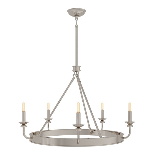Robert Abbey William 5 Lt Chandelier, Polished Nickel/Wht, Silver - S271