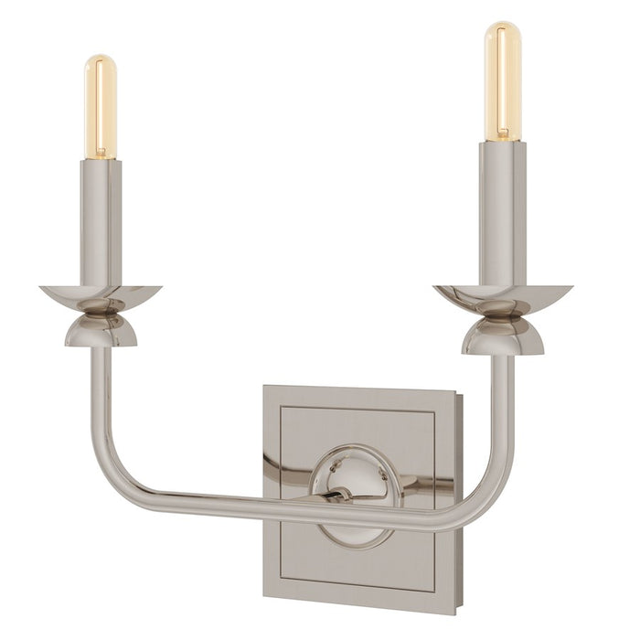 Robert Abbey William 2 Lt Wall Sconce, Silver/Wht, Silver - S274