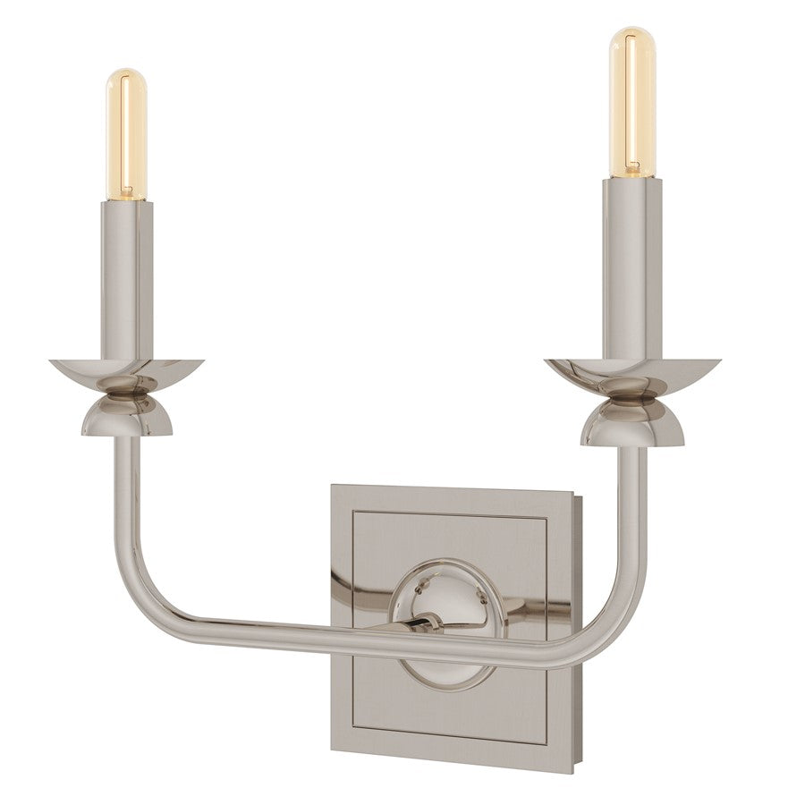 Robert Abbey William 2 Lt Wall Sconce, Silver/Wht, Silver - S274