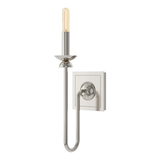 Robert Abbey William 1 Lt Wall Sconce/Sq Backplate, Nickel/Wht, Silver - S275