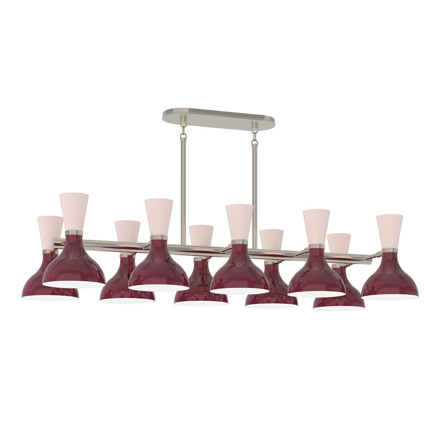 Robert Abbey Clare 10 Lt Chandelier, Silver/Purple/Pink/Sugar - SM21RW