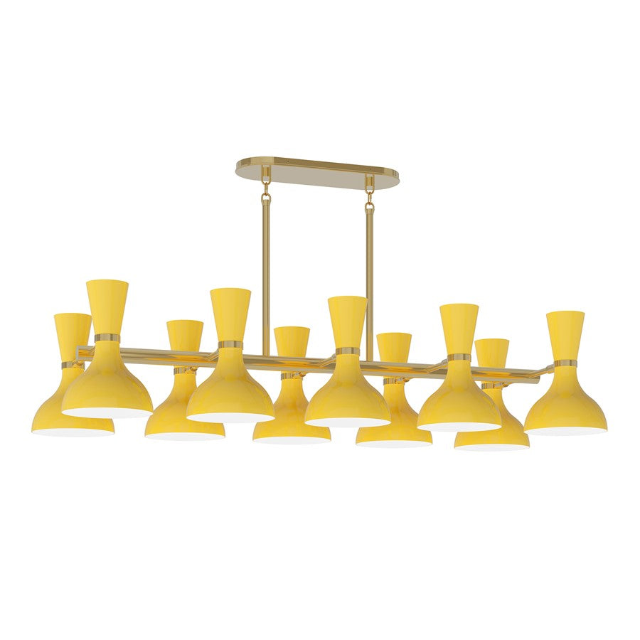 Robert Abbey Clare 10 Lt Chandelier, Sunset, Gold/Yellow - SU20SU
