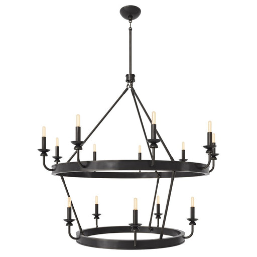 Robert Abbey William 14 Lt Chandelier, Brz/Wht, Brz - Z269