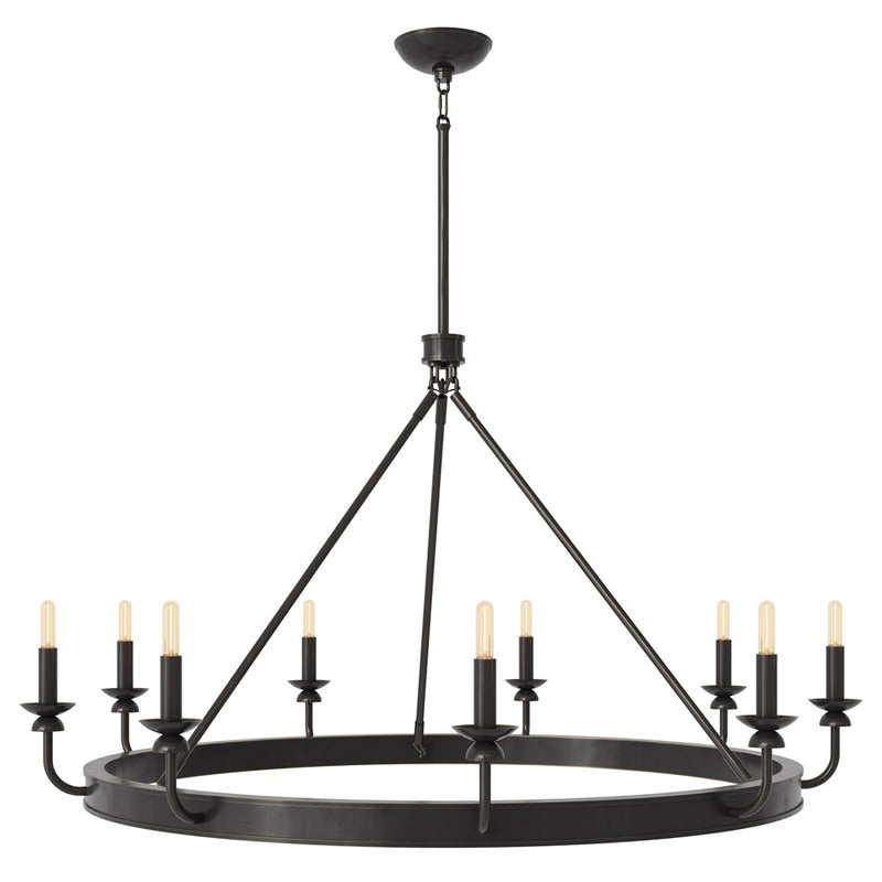 Robert Abbey William 9 Lt Chandelier, Deep Patina Brz/Wht, Brz - Z270