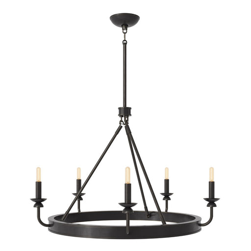 Robert Abbey William 5 Lt Chandelier, Deep Patina Brz/Wht, Brz - Z271