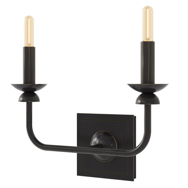 Robert Abbey William 2 Lt Wall Sconce, Brz/Wht, Brz - Z274