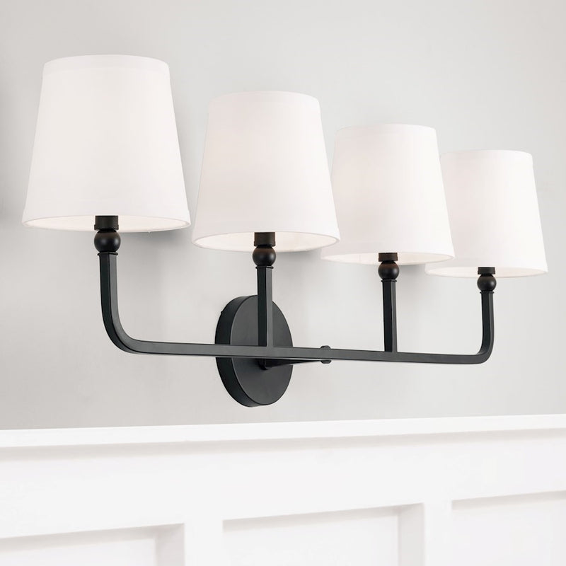 OPEN BOX ITEM: Capital Lighting Dawson 4-Light Vanity, Black