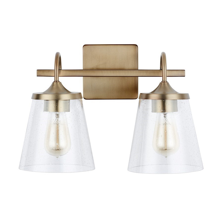 OPEN BOX ITEM: Capital Lighting 2 Light Vanity, Aged Brass/Seeded