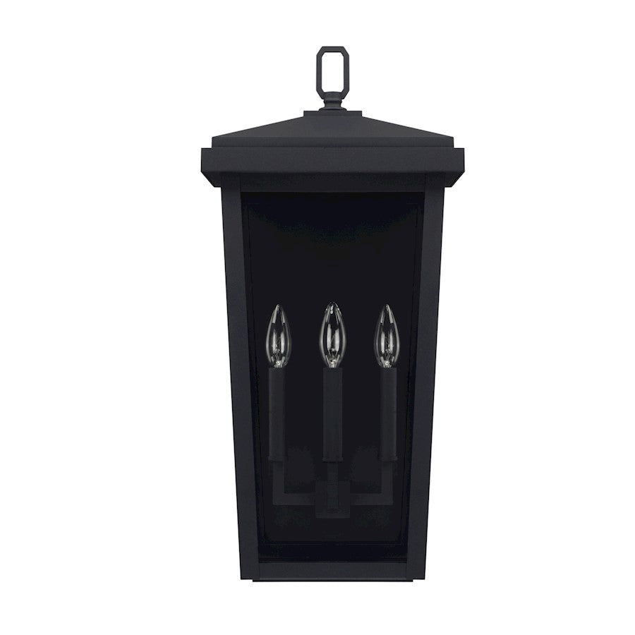 OPEN BOX ITEM: Capital Lighting Donnelly 3 Lt SM Outdoor Wall, Black