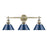 OPEN BOX ITEM: Golden Orwell 3-Lt Bath Vanity, Brass/Navy Shade
