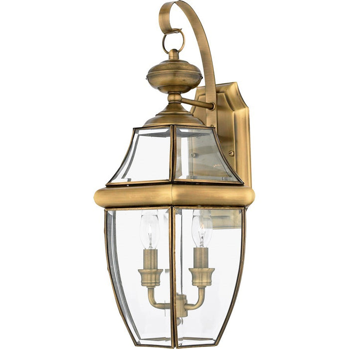 OPEN BOX ITEM: Quoizel 2-Lt Newbury Outdoor Wall Lanterns, Ant Brass