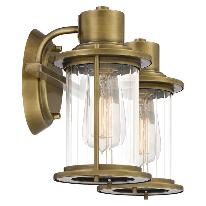 OPEN BOX ITEM: Quoizel Riggs 2 Light Bath Vanity, Weathered Brass
