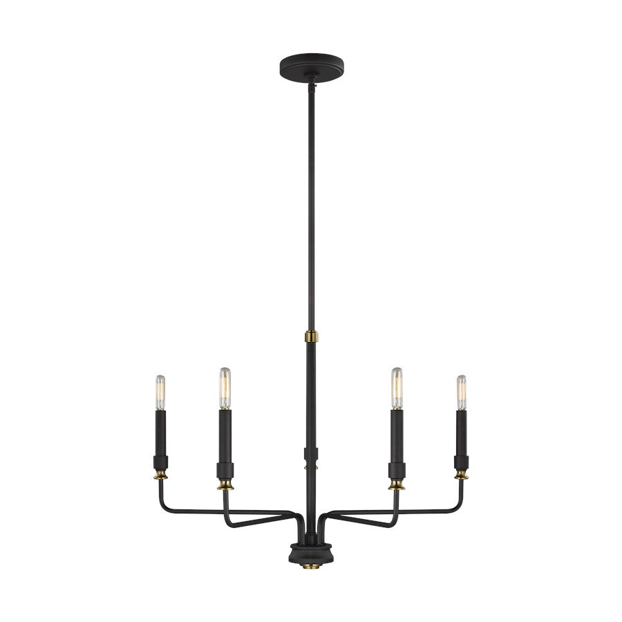 Generation Lighting Oliver 5 Light Chandelier, Midnight Black - 3000705-112