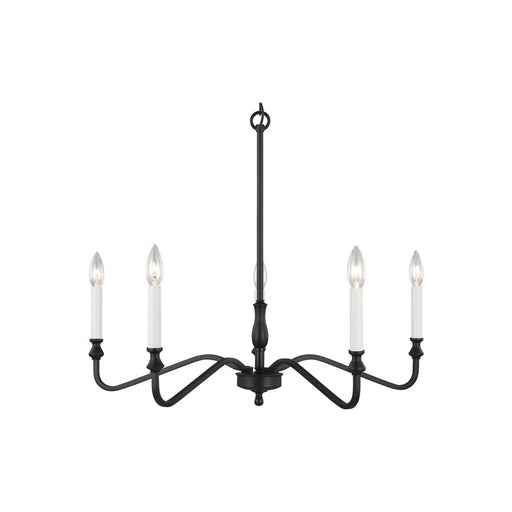Generation Lighting Lanne 5 Light Chandelier, Midnight Black - 3001905-112