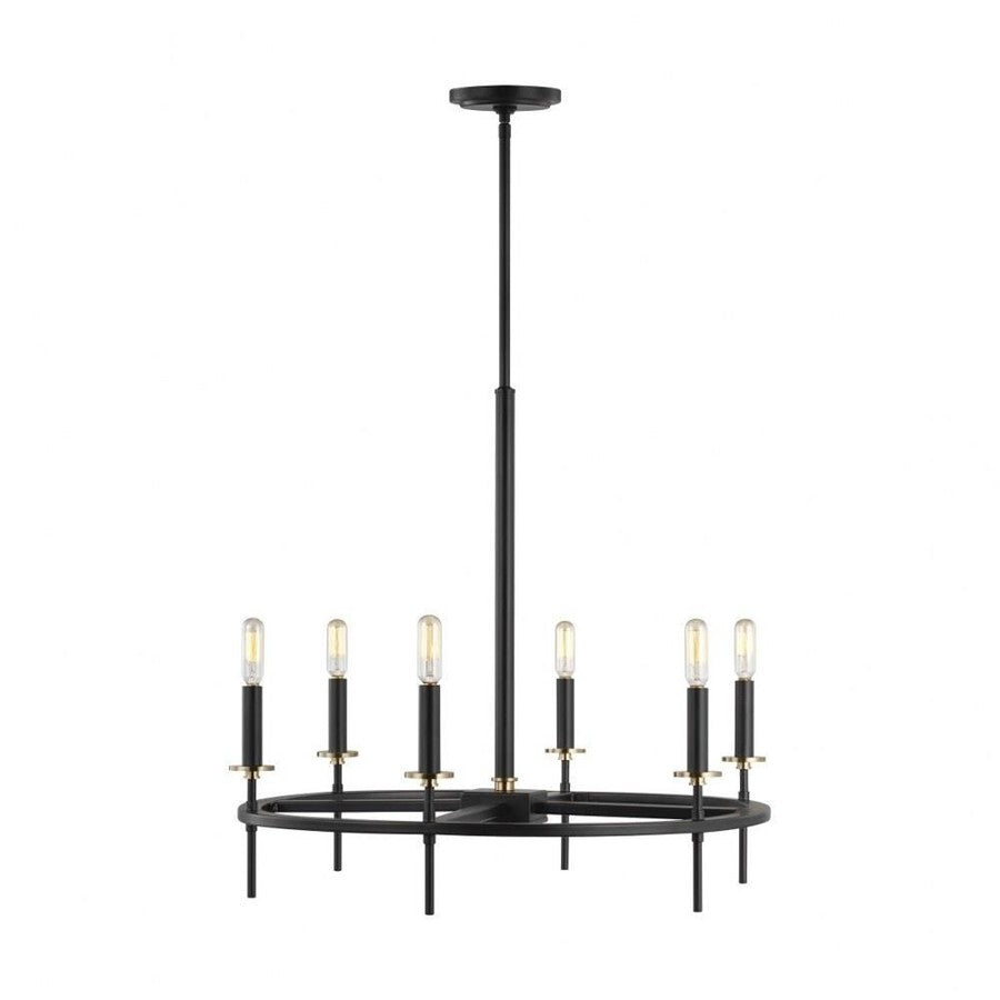 Generation Lighting Bryant 6 Light Chandelier, Midnight Black - 3002106-112
