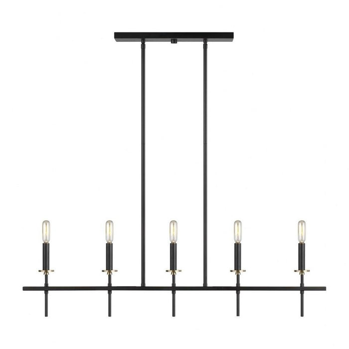 Generation Lighting Bryant 5 Light Pendant, Midnight Black - 3002205-112