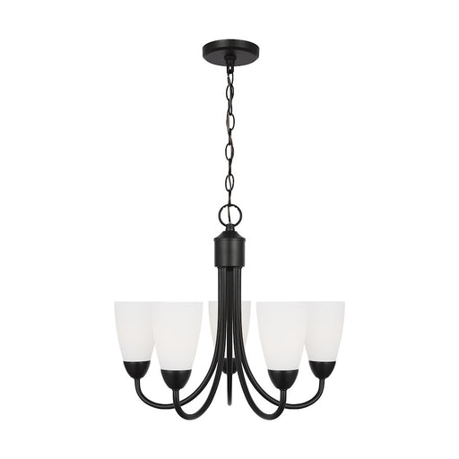 Generation Lighting Sean Lavin Seville 5-Lt Chandelier, BK/Etch/WH - 3120205-112