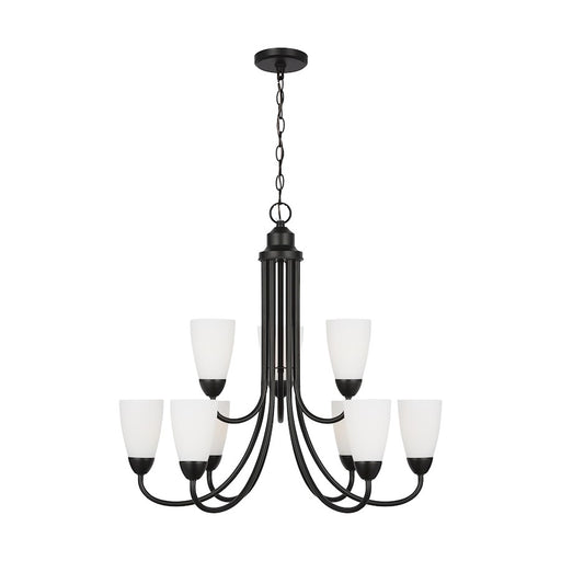 Generation Lighting Sean Lavin Seville 9-Lt Chandelier, BK/Etch/WH - 3120209-112