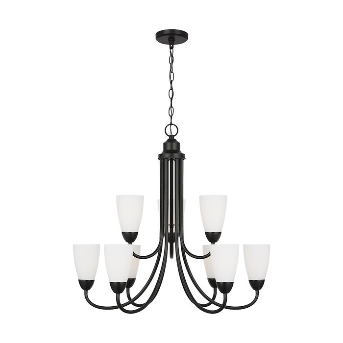 Generation Lighting Sean Lavin Seville 9-Lt Chandelier, BK/Etch/WH - 3120209-112