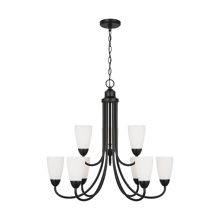 Generation Lighting Sean Lavin Seville 9-Lt Chandelier, BK/Etch/WH - 3120209-112