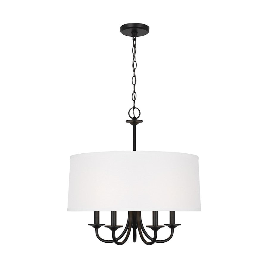 Generation Lighting S Lavin Seville 5-Lt Chandelier, BK/Linen - 3320205-112