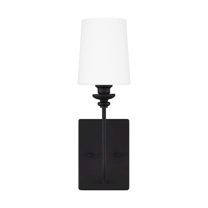 Generation Lighting Bellevue 1Lt Sconce, Black/Cased Opal Etched - 4001601-112