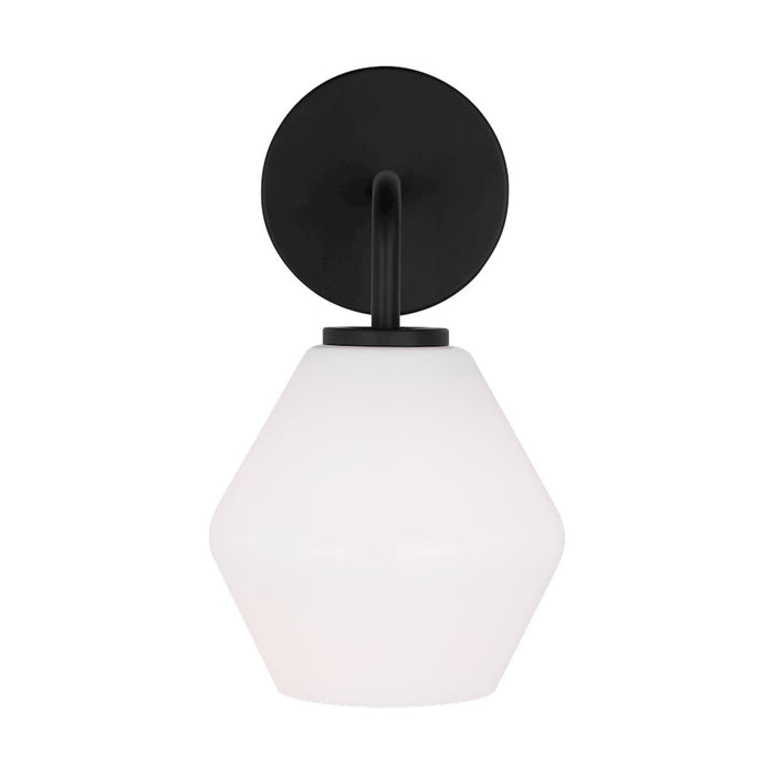 Generation Lighting Jett 1 Light Bath Vanity, Midnight Black/Milk - 4002481-112