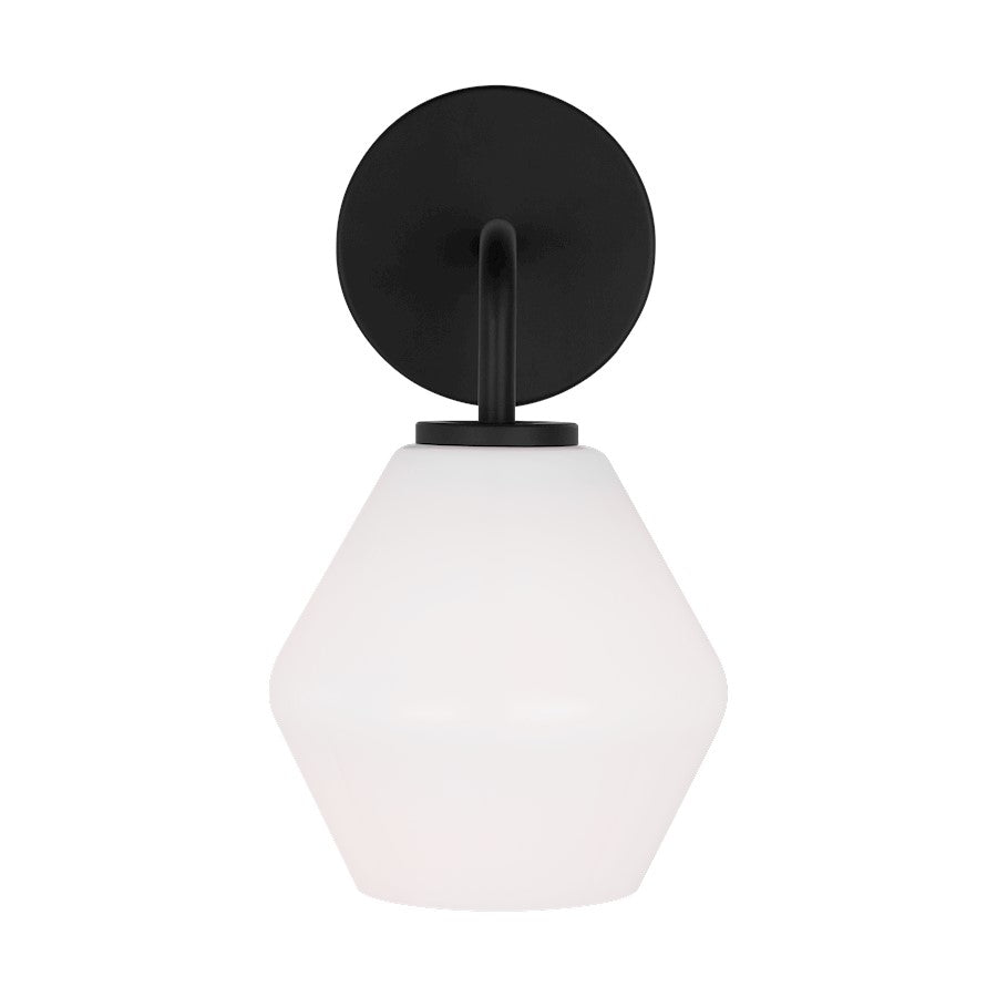 Generation Lighting Jett 1 Light Bath Vanity, Midnight Black/Milk - 4002481-112