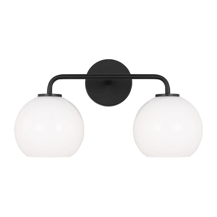 Generation Lighting Orley 2 Light Bath Vanity, Midnight Black/Milk - 4002582-112