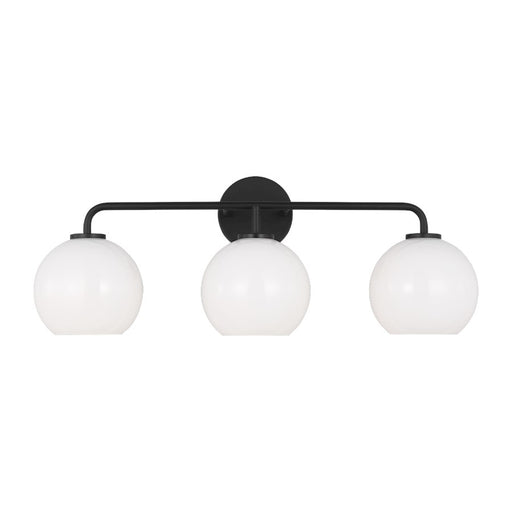 Generation Lighting Orley 3 Light Bath Vanity, Midnight Black/Milk - 4002583-112