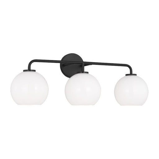 Generation Lighting Orley 3 Light Bath Vanity, Midnight Black/Milk