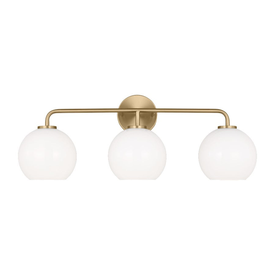 Generation Lighting Orley 3 Light Bath Vanity, Satin Brass/Milk - 4002583-848